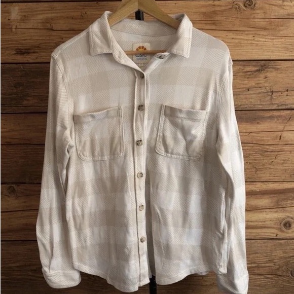 C&C California Other - C&C California Cream Plaid Button-Down Shirt